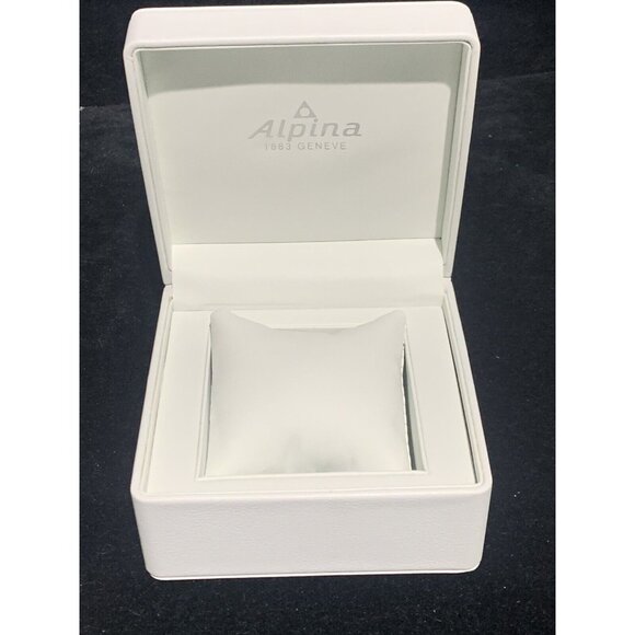 Alpina Watch Box Presentation White Cardboard Case Display Empty With Booklet - Picture 3 of 8